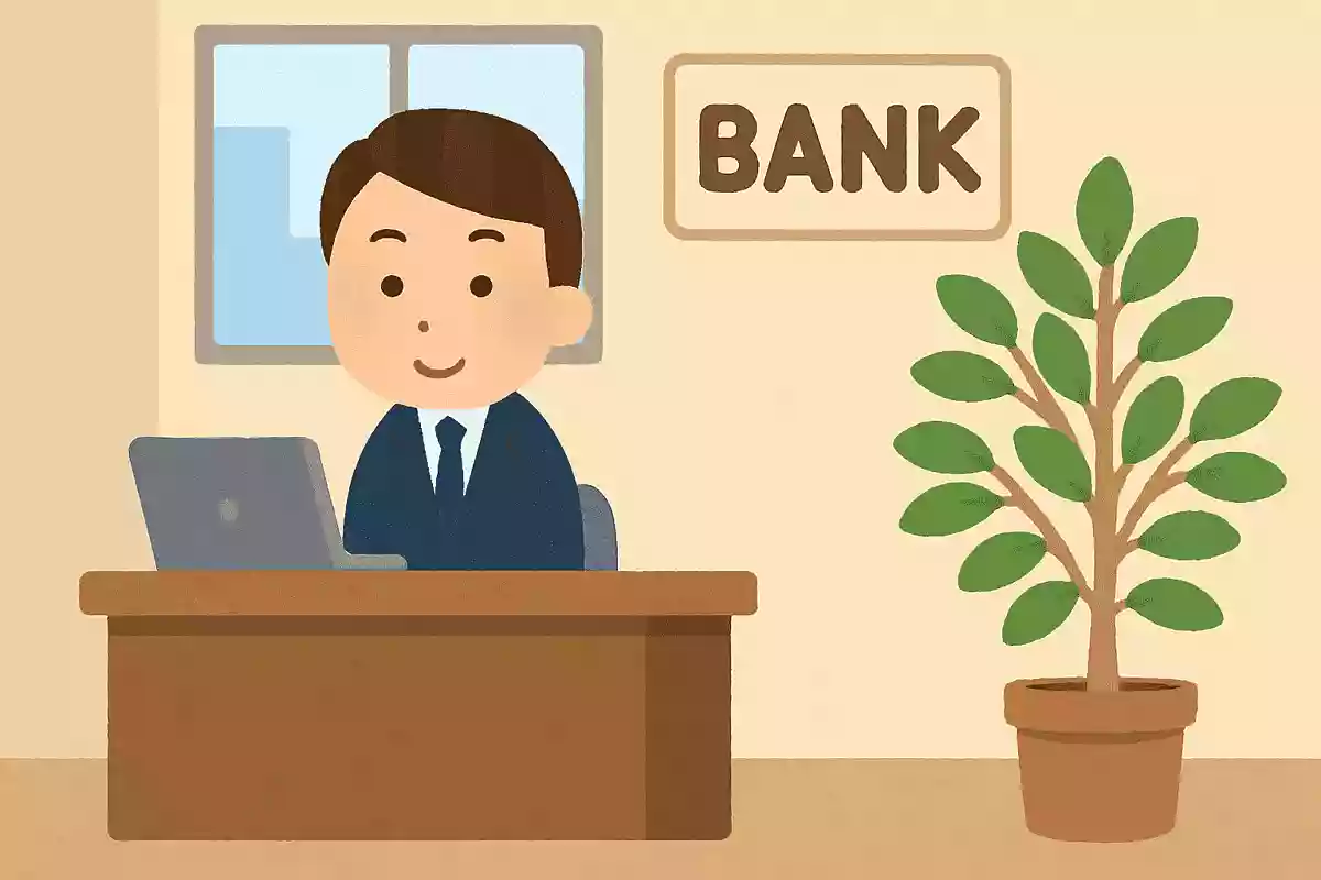 銀行には必ず観葉植物が置いてある