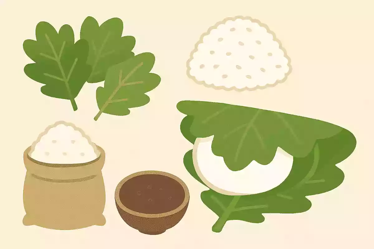 かしわ餅の餅の材料は何でしょうか?