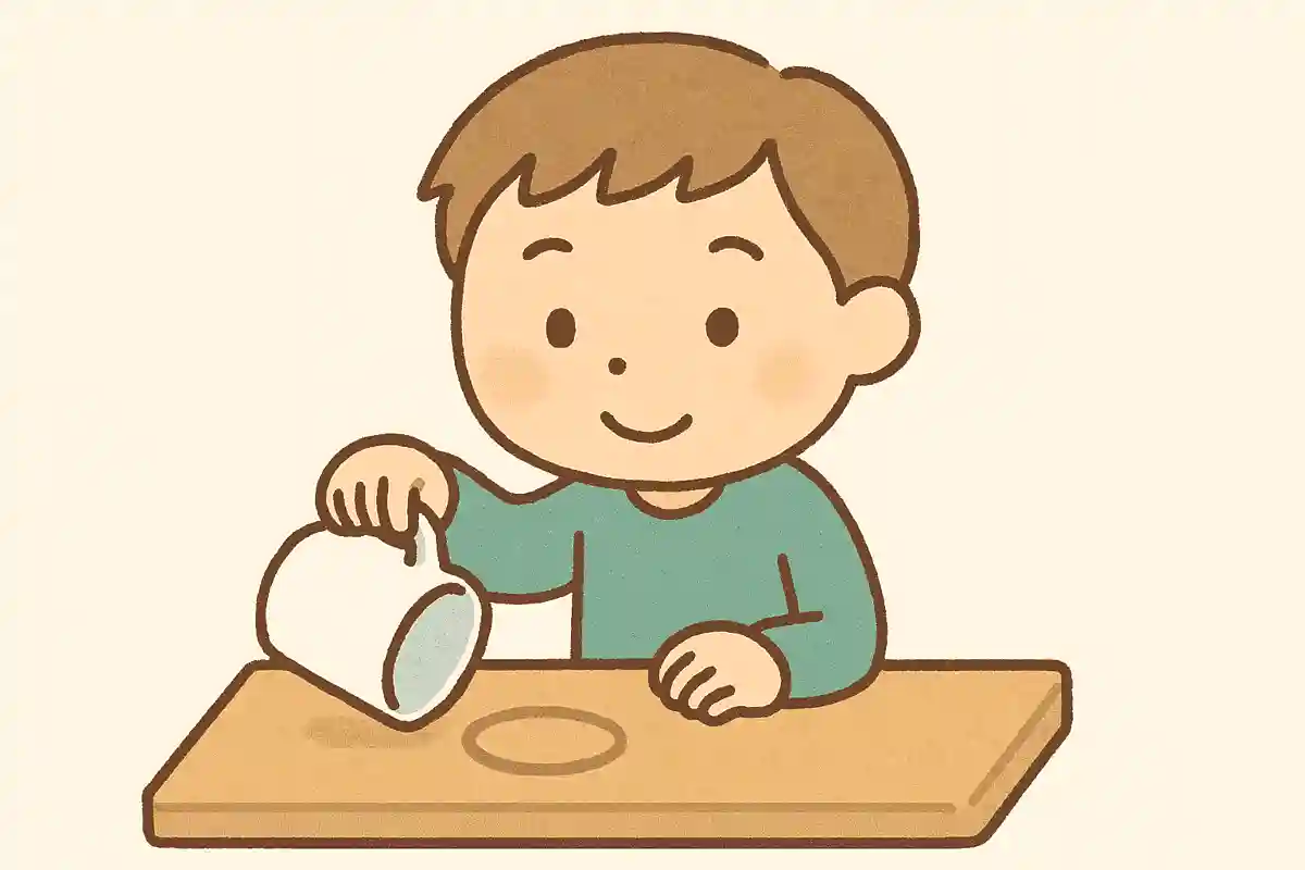 コップをひっくり返したのにテーブルが濡れていません。なぜでしょうか?