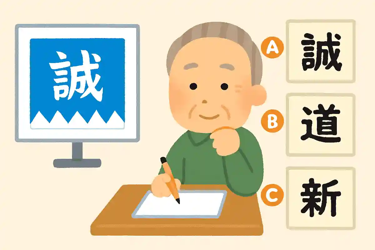 新選組の旗に記されている漢字1文字は?