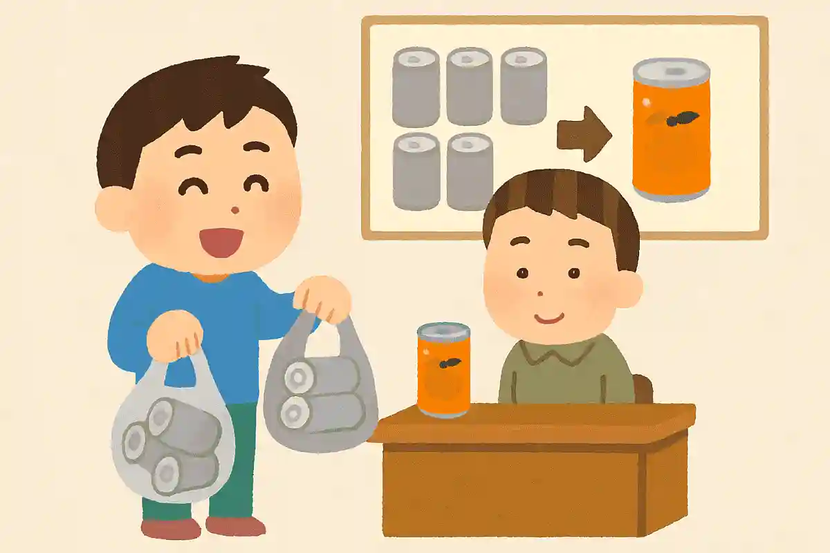 空き缶5本で新品の缶ジュース1本と交換してもらえます。今200本の缶ジュースを持っています。あなたは何本ジュースを飲めるでしょうか？