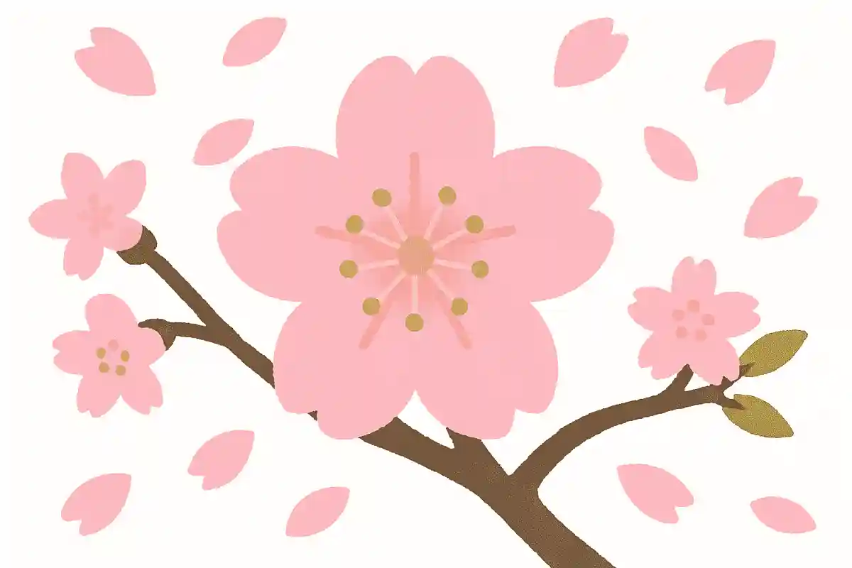 「桜」と検索し出てきた桜のマークをクリックすると花びらが舞う