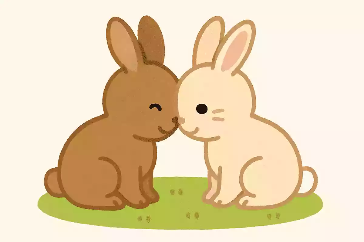 ウサギがおでこをくっつけるのはどんなとき?