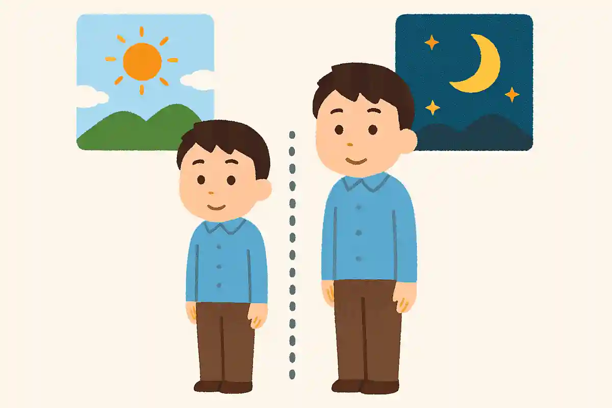 朝と夜、身長の違いはある？