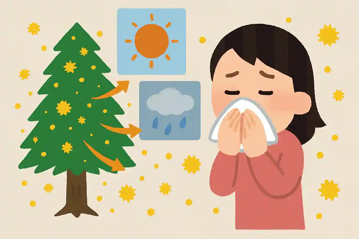 花粉の飛散量は前年の気候によって変わる