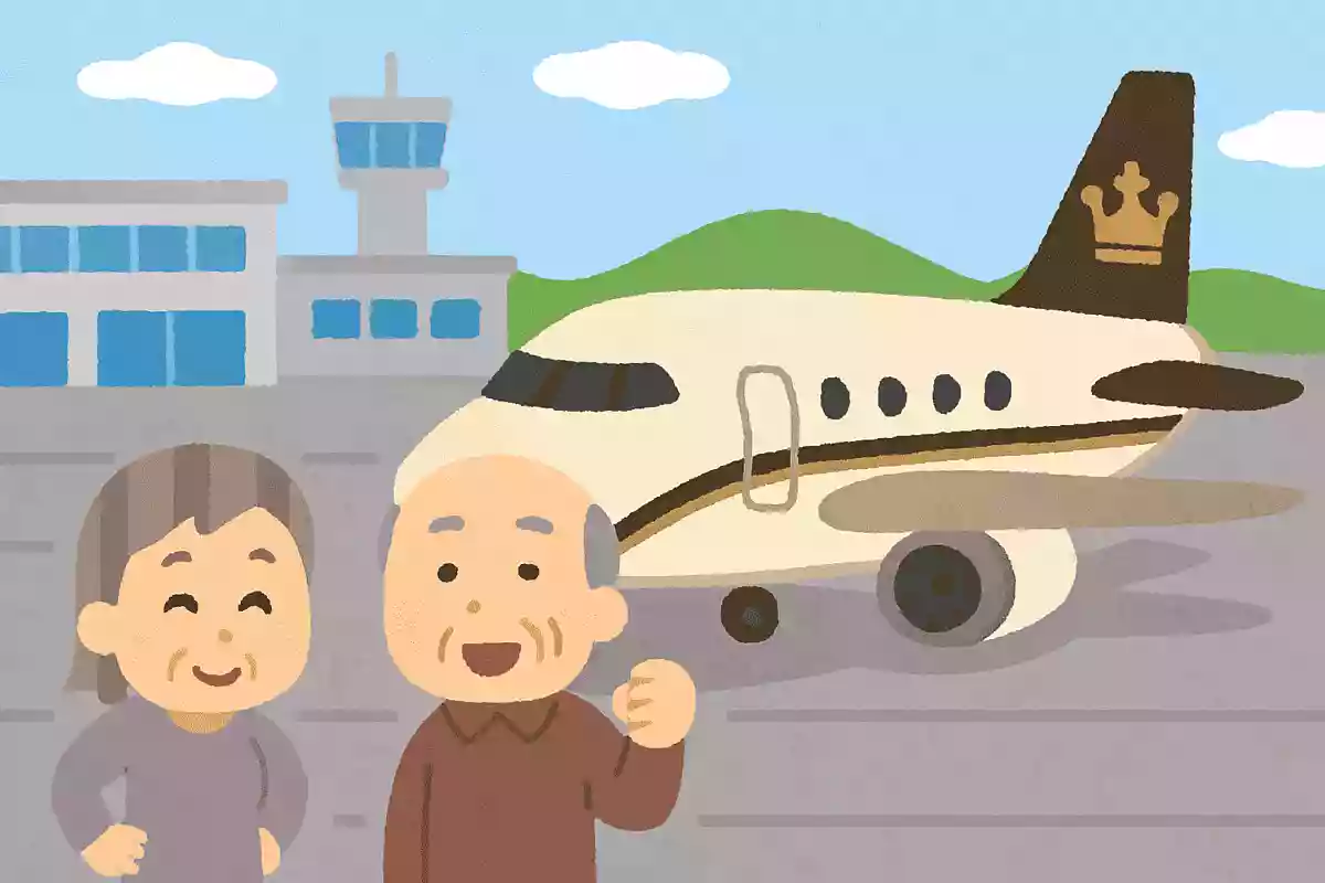 空虚な九州空港の究極高級航空機