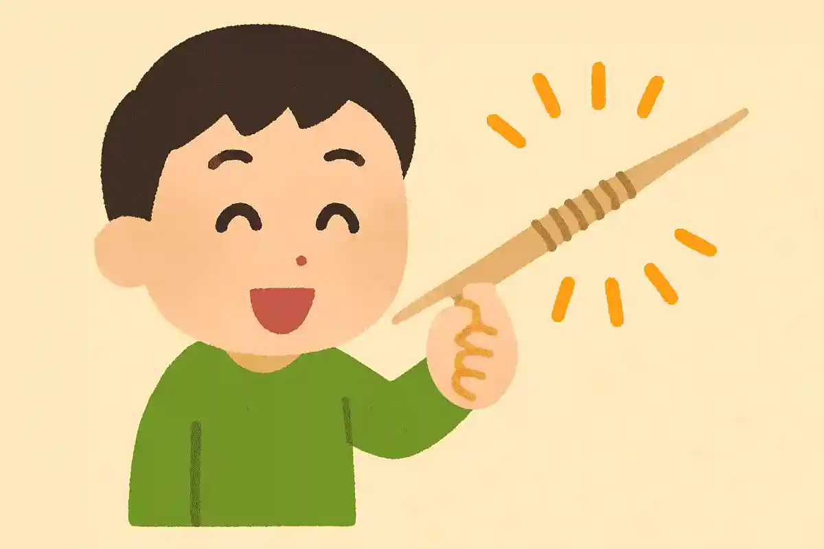 爪楊枝に掘られた溝は滑り止めである