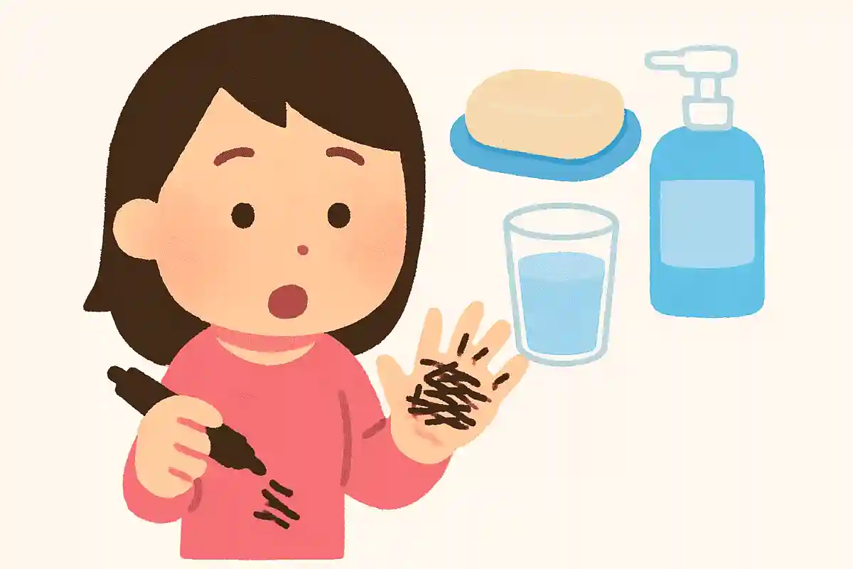 手についた油性ペンの汚れは何で取れるでしょう？