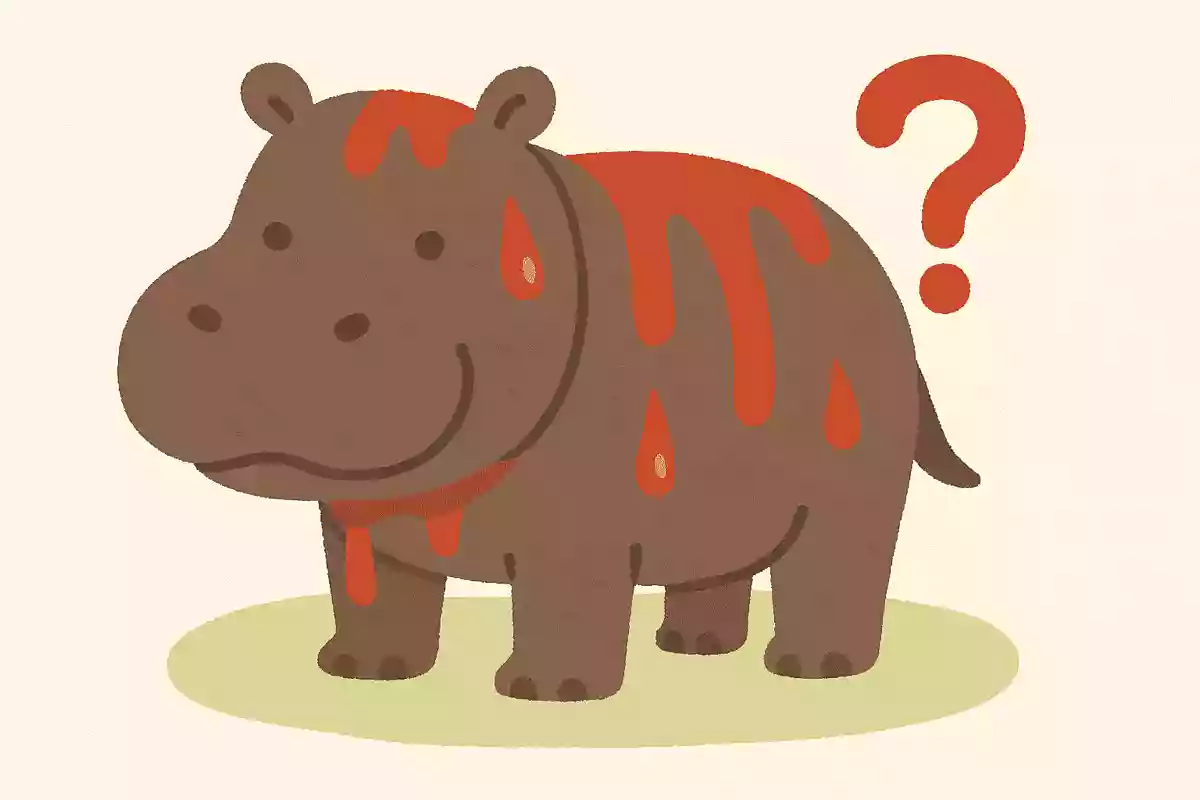 カバの汗は何色？