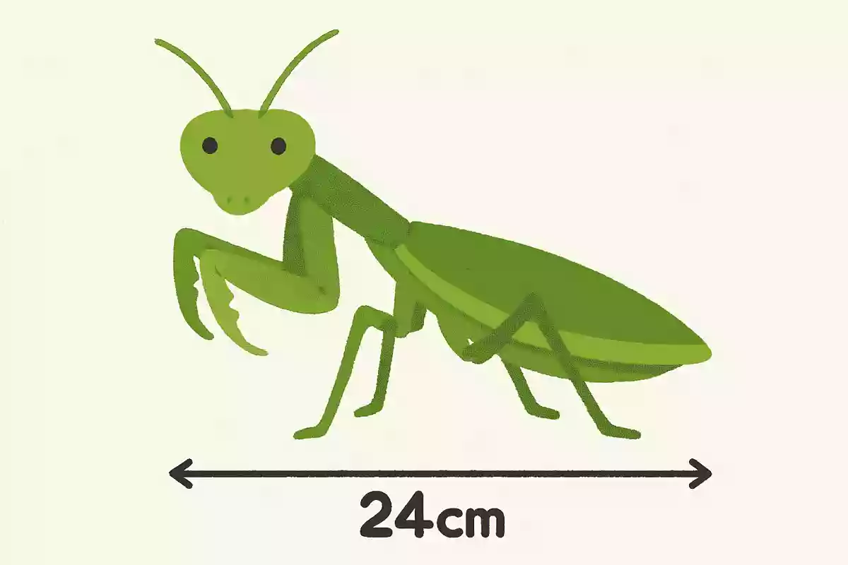 世界で最も大きいカマキリは何cmにまで成長するでしょう？