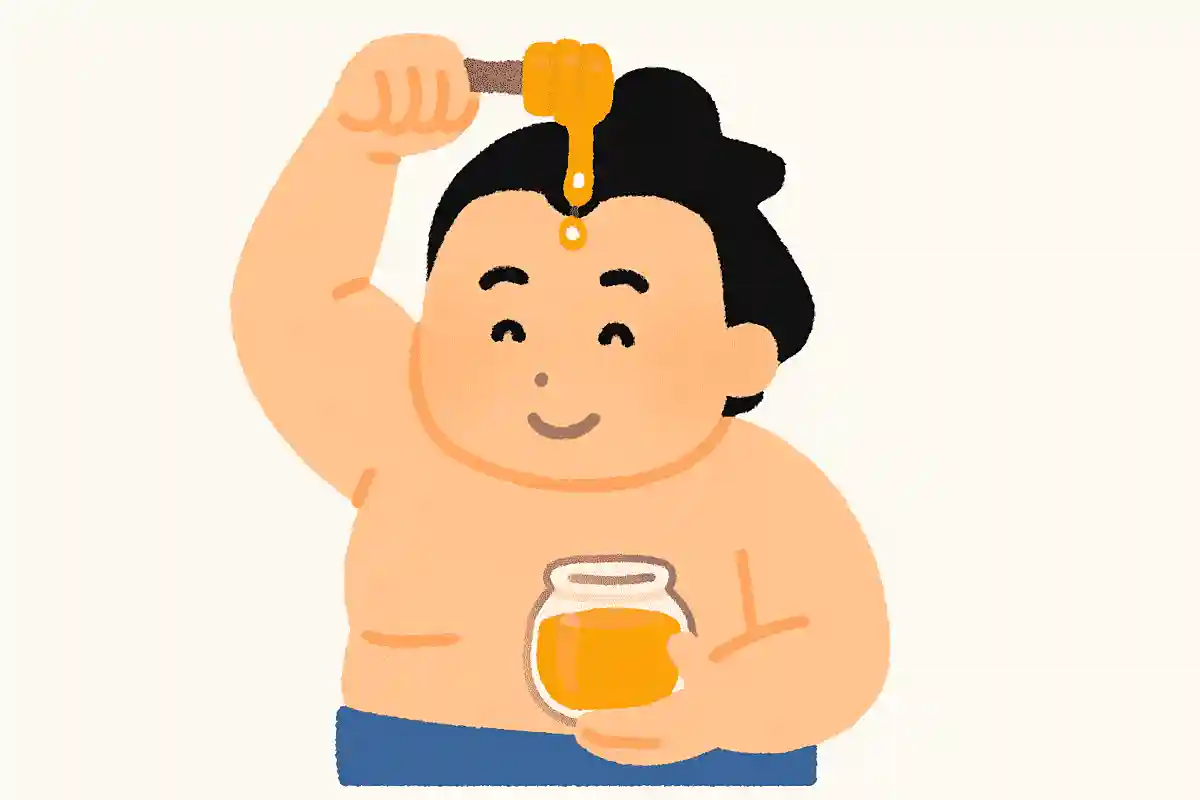 お相撲さんは髪を固める時にハチミツを塗っている。○か×か?