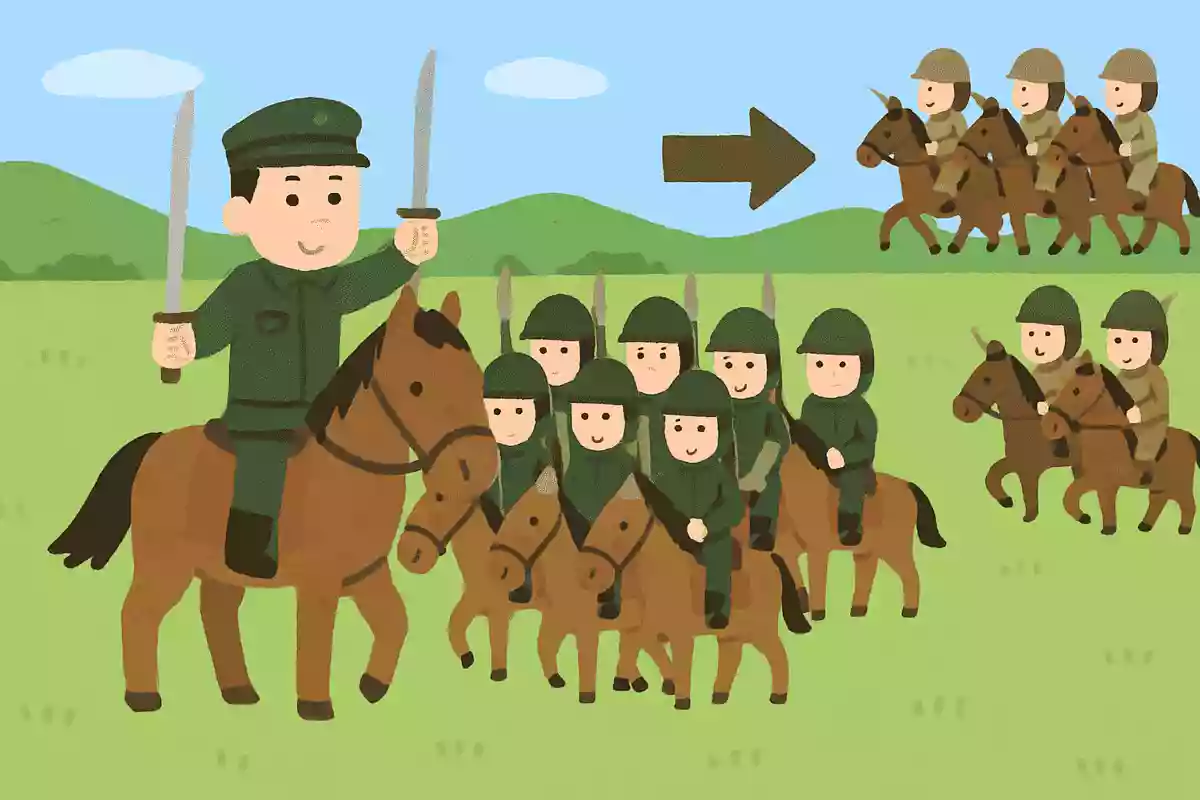 騎馬には背の高い人か足の速い人を