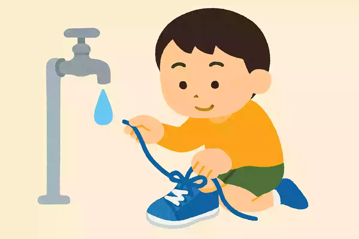 靴ひもは結ぶ前に水にぬらすとほどけにくくなる