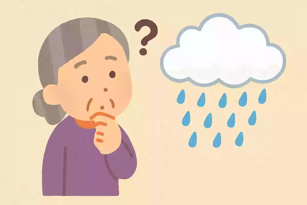 天気記号で雨を表すマークは何でしょうか。