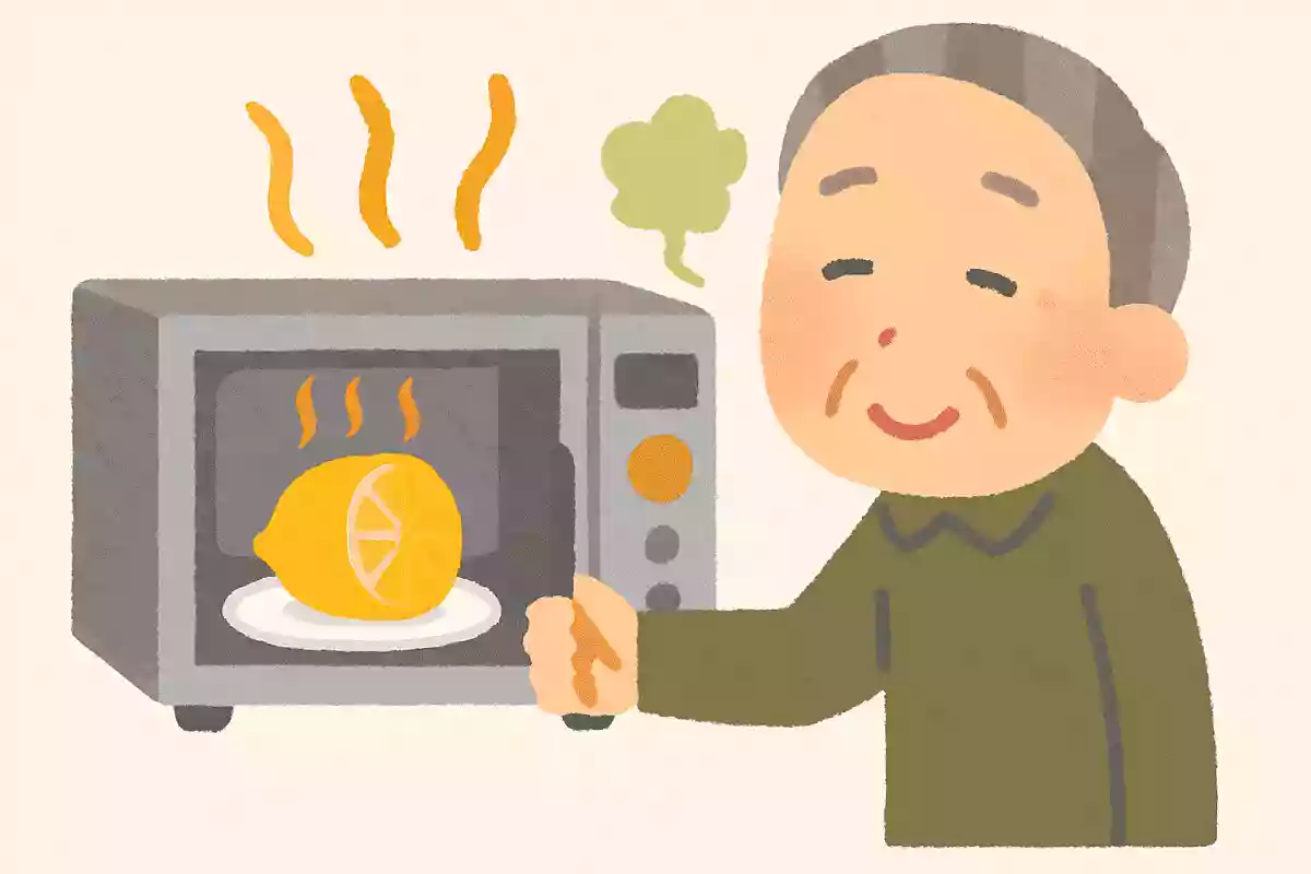 あるものを電磁レンジで加熱すると、電子レンジ内の嫌な臭いが取れます。あるものとは何でしょう？