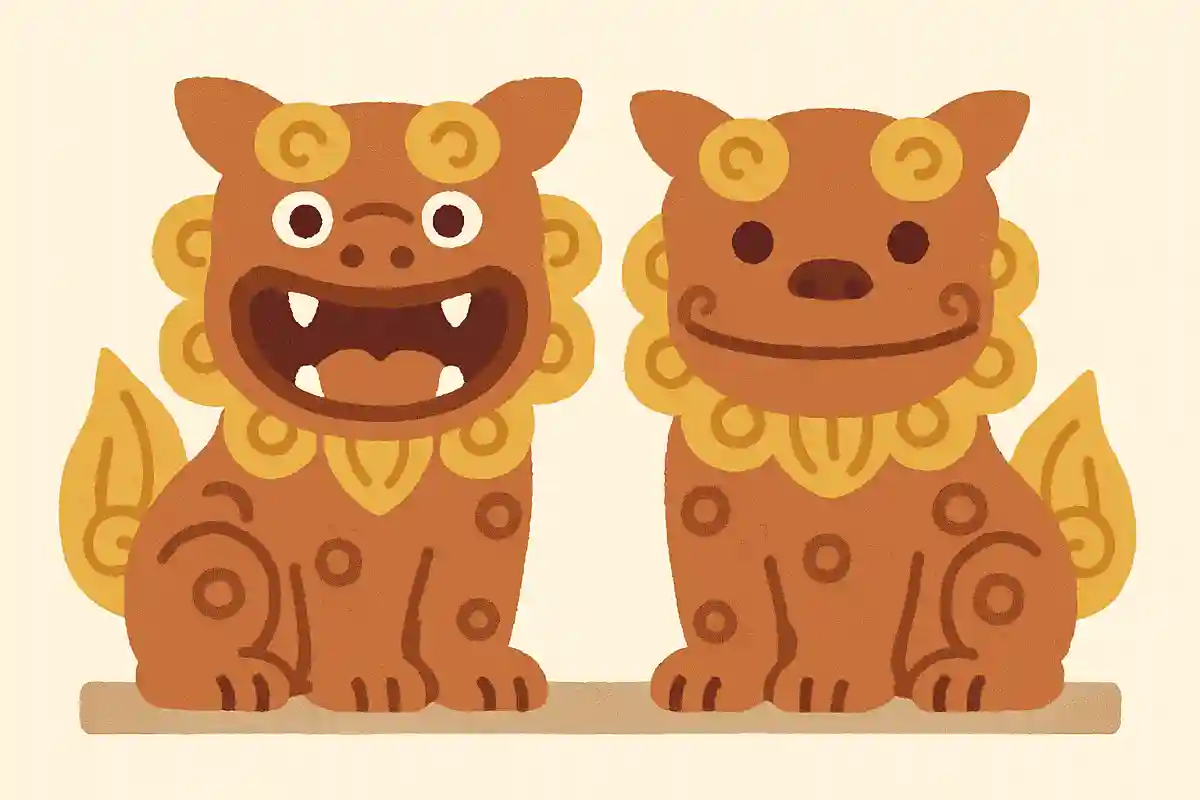 シーサーは口が開いているのがオス、閉じているのがメス