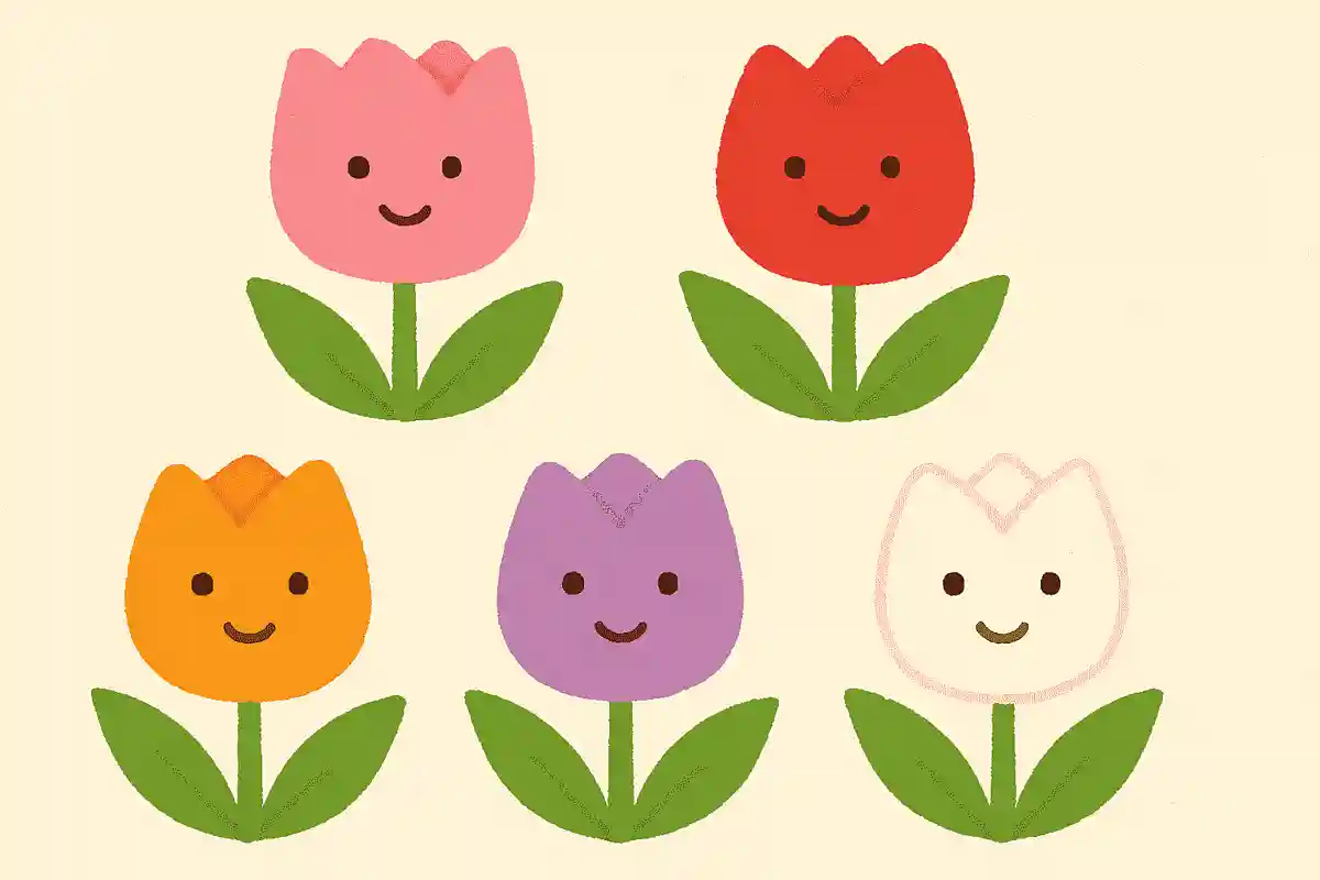 チューリップの花にある色は、次のうちどれでしょう