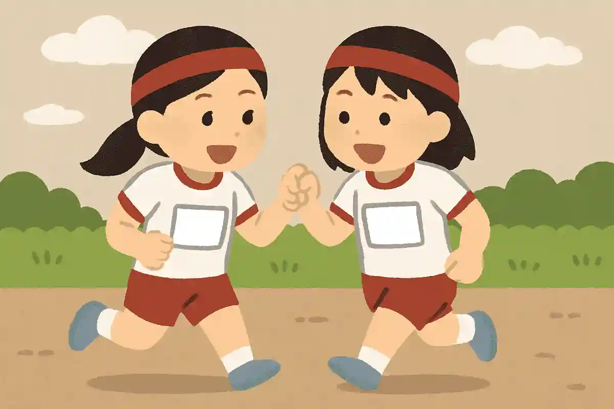 マラソン大会で「一緒に走ろう」と約束し合う女子