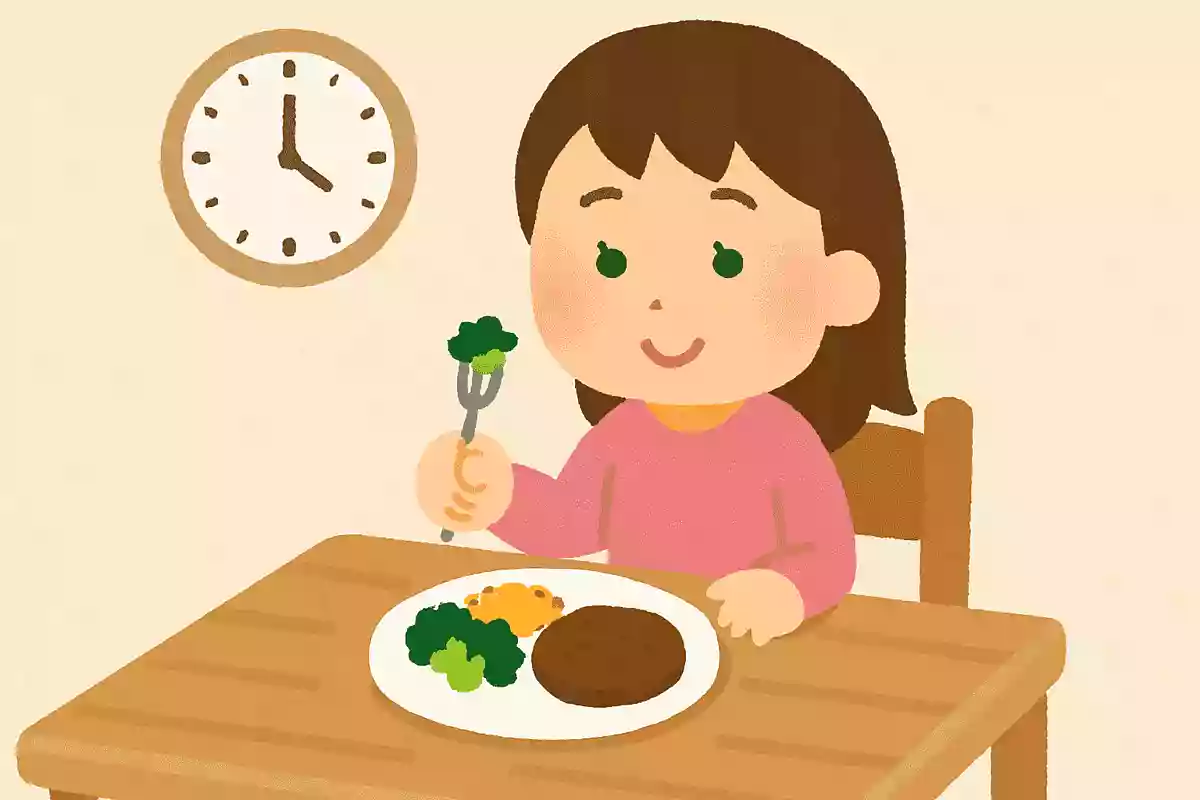 おやつは3じ。では夜ごはんはなんじでしょう？
