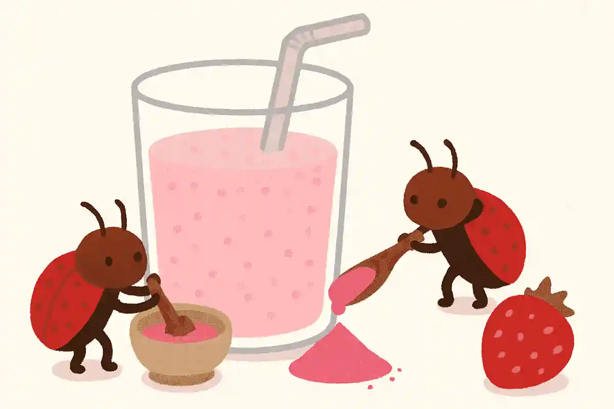 いちごミルクなどのピンク色の着色には虫が使われている