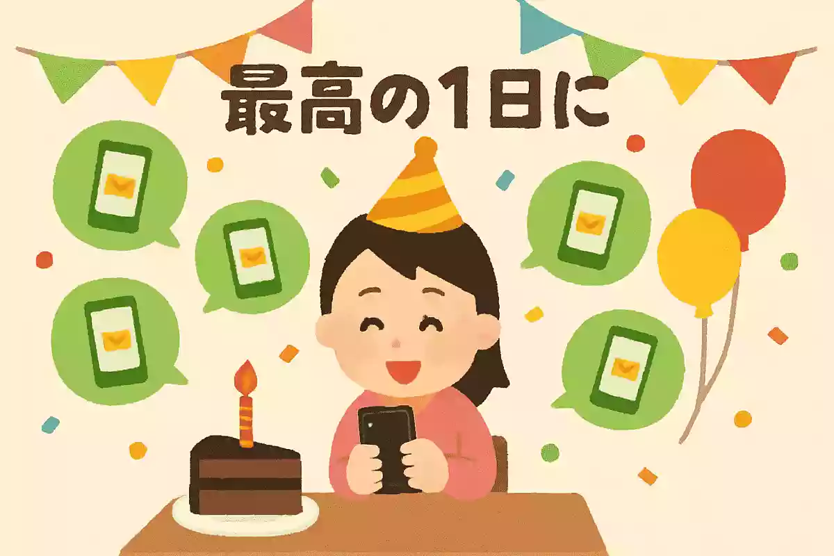 一斉にお祝いLINEを送る