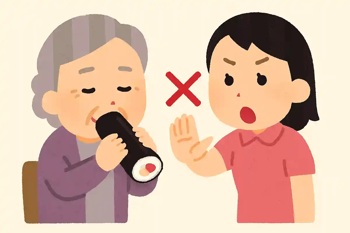 節分に恵方巻を食べる際、やってはいけないことは？