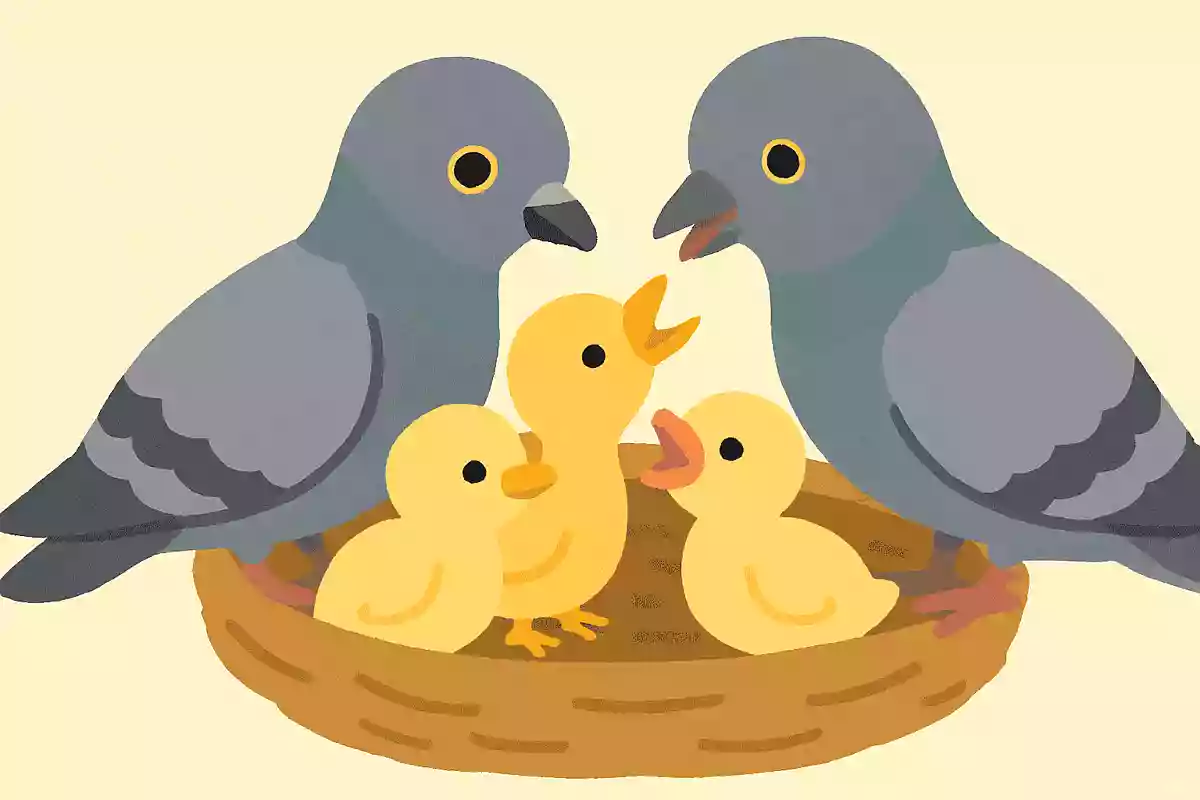 ハトが生まれたてのひなにあげるエサは何?