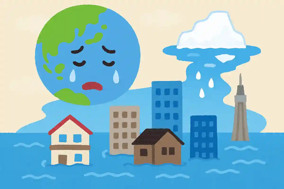 北極や南極の氷が全部溶けると世界の多くの都市が沈む