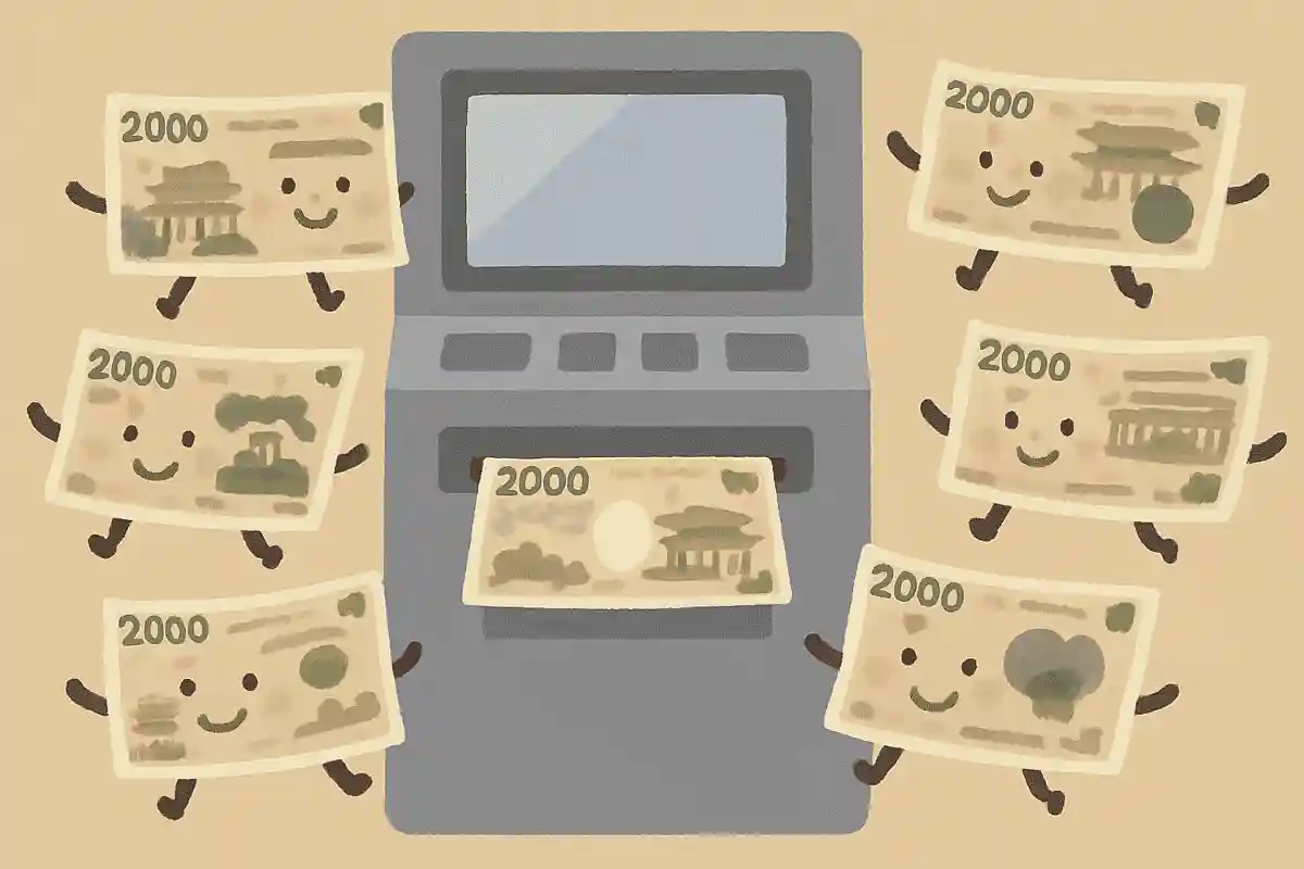 ATMからよく2000円札が出てくる