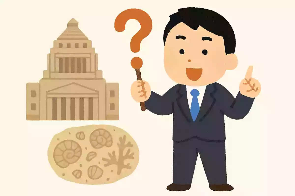 中央広間の壁に使われている珊瑚石灰岩の中には何の化石があるでしょうか?