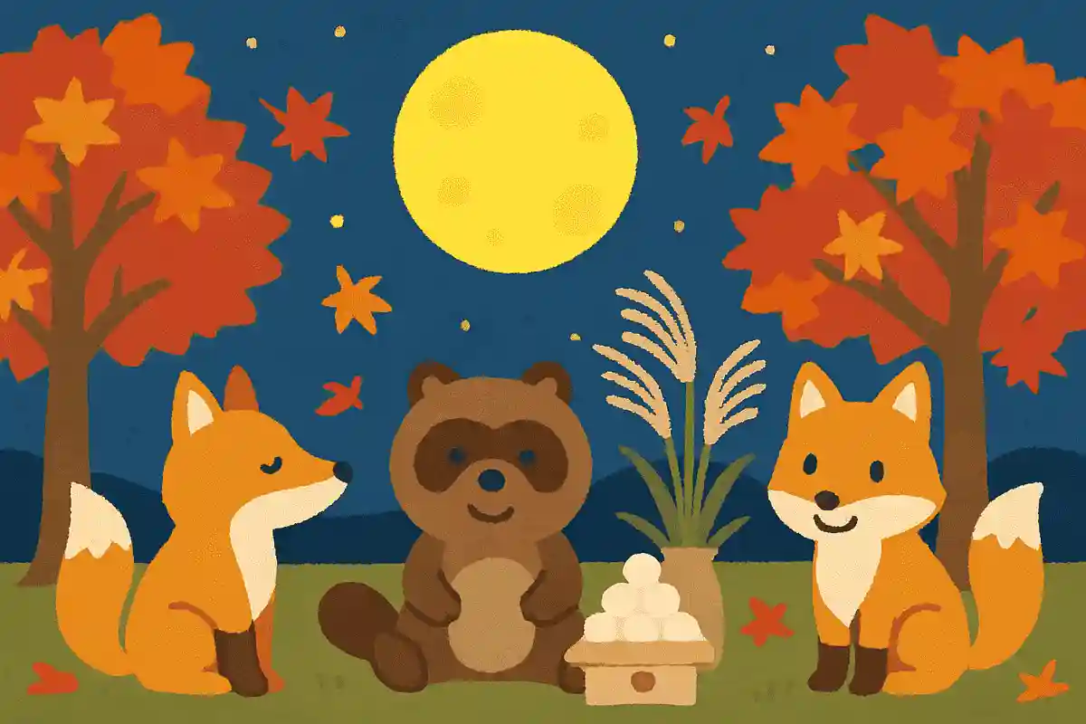 月見、紅葉、きつね、たぬき この中で仲間はずれは?
