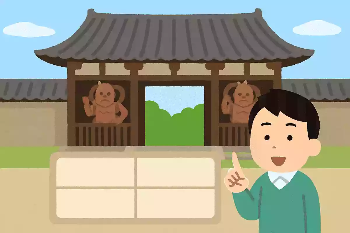 法隆寺の金剛力士像が立っている門の名前は?