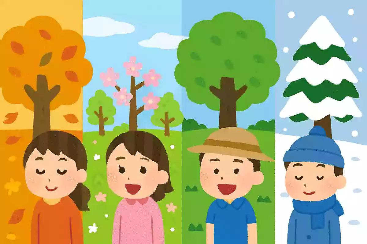 「秋→春→夏→冬」の順番で季節が並んでいるところはどこでしょう?