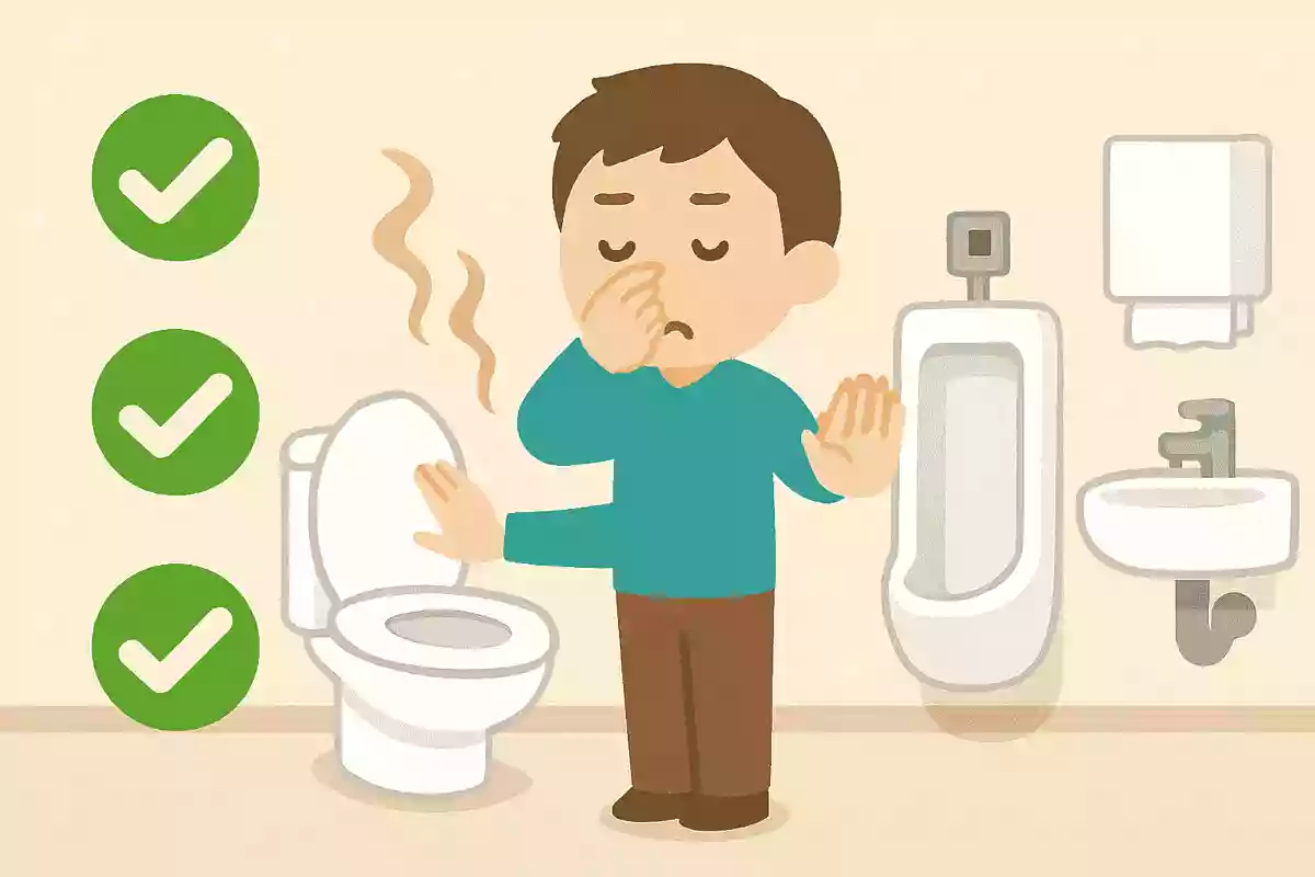 訪問先のトイレでやらなくていいことはどれでしょう?