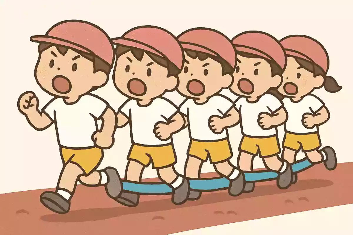 走っている最中は4拍子の掛け声を
