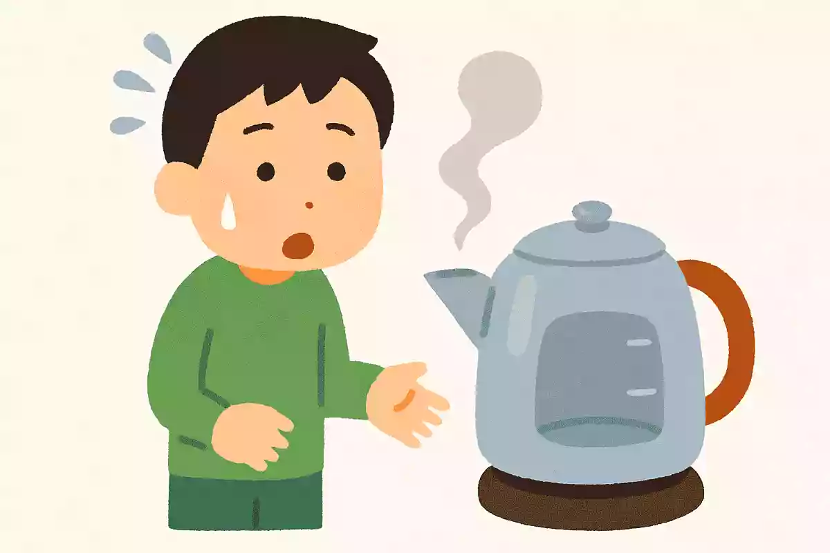 やかんの中のお湯が3時間するとなくなってしまいまいた。なぜでしょうか？
