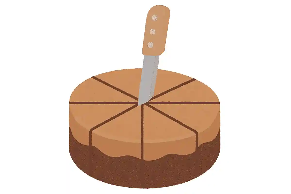 ナイフを3回だけ入れてホールケーキを8等分するにはどうすればよいでしょうか？