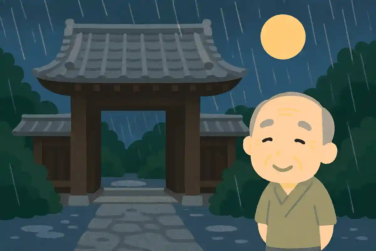 山門の 大雨だれや 夏の月