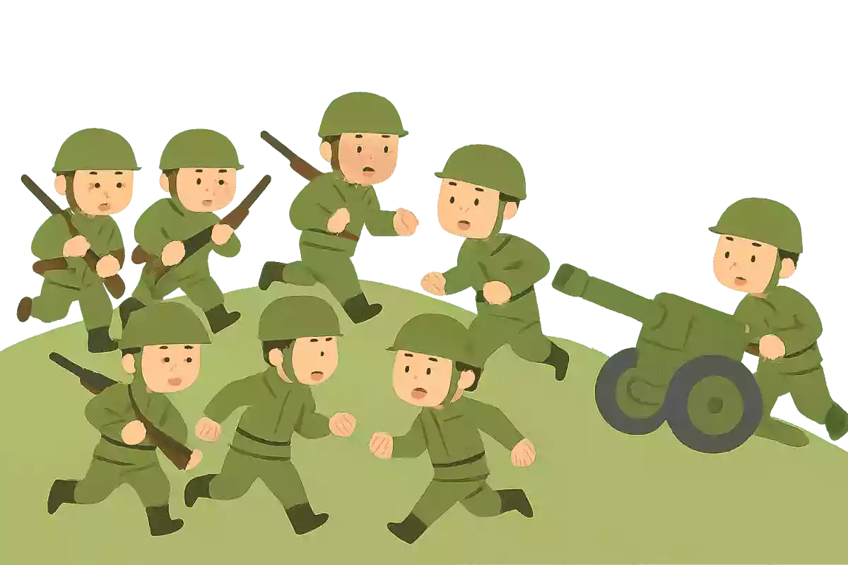 八百标兵奔北坡, 炮兵并排北边跑。炮兵怕把标兵碰, 标兵怕碰炮兵炮。