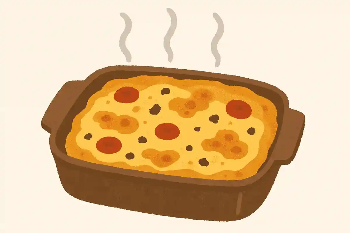 最後にオーブンで焼き上げるアツアツの料理です