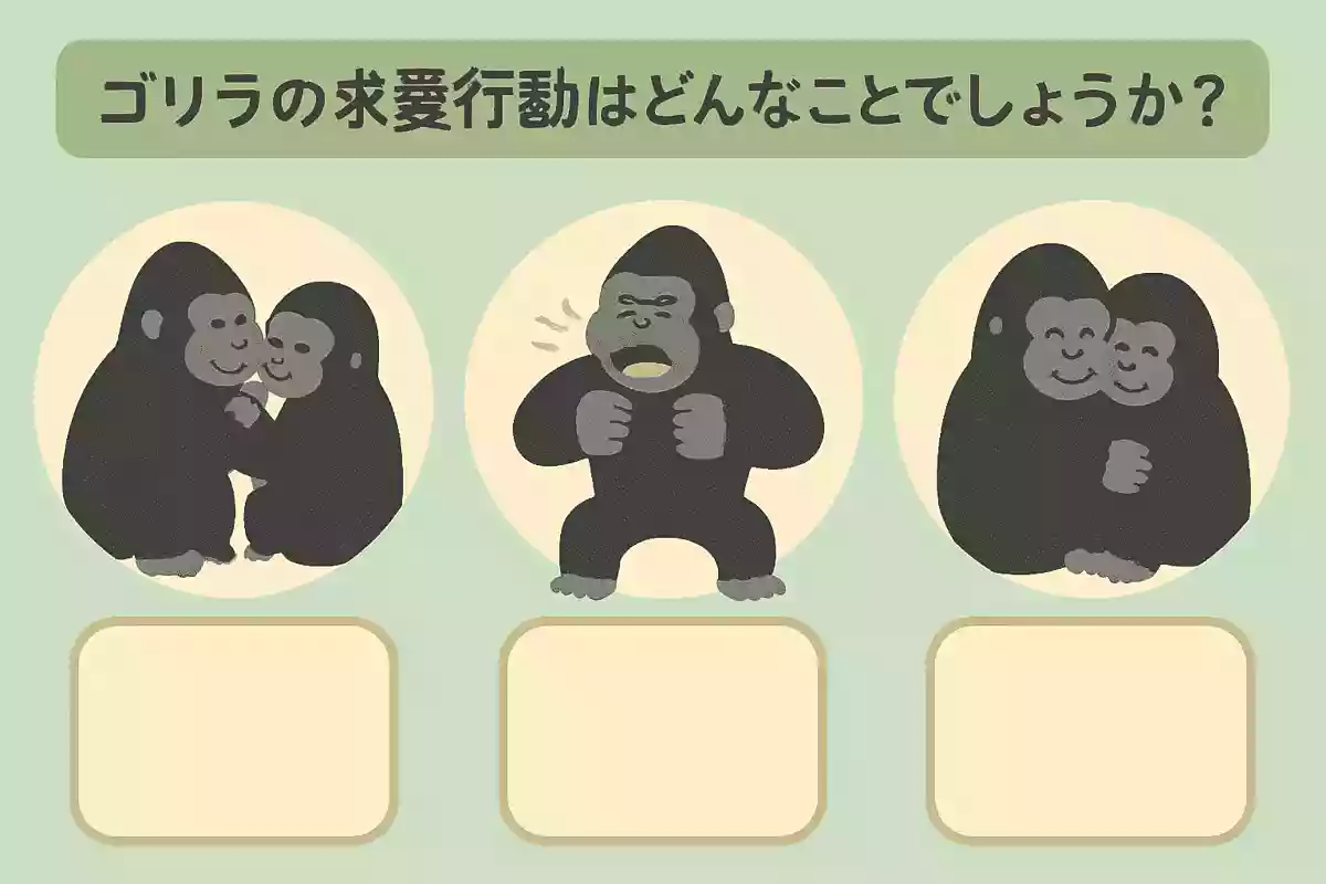 ゴリラの求愛行動はどんなことでしょうか?