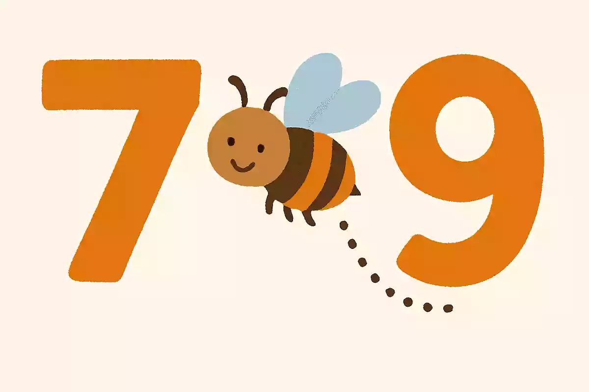 数字の「7」と「9」の間で飛んでいる虫は何でしょうか？