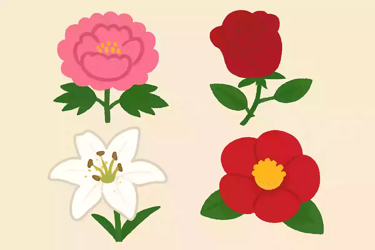 ボタン、バラ、ユリ、ツバキの花の中で、トゲのある花はこの中にあるでしょうか?
