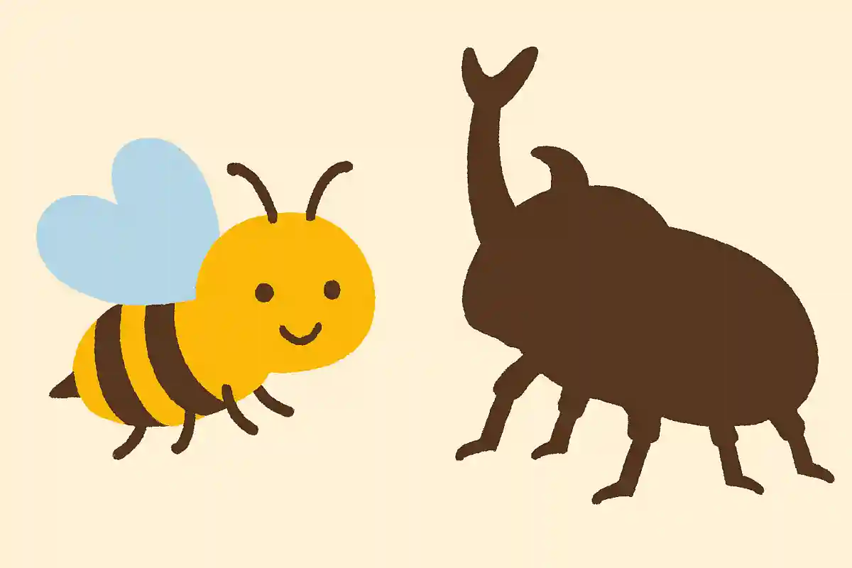 ハチとカブトムシはどちらが大きい？