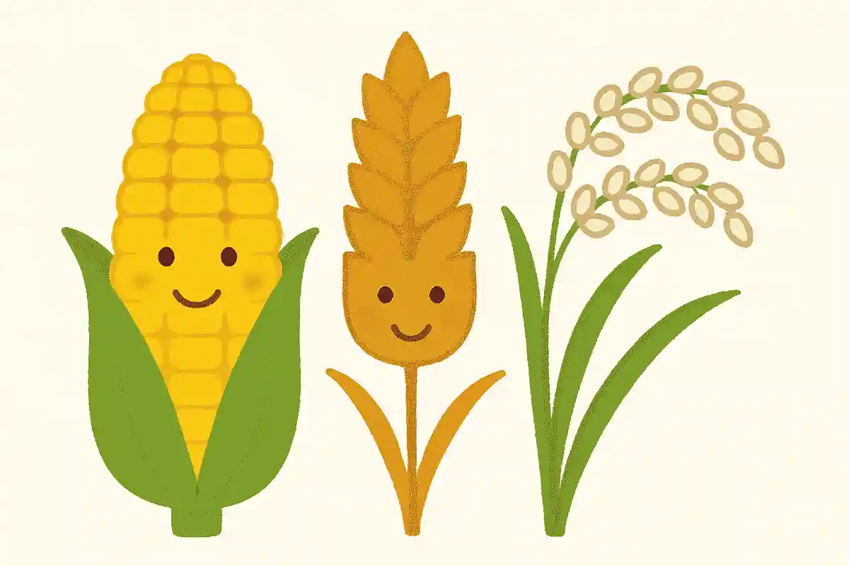 世界の三大穀物は「とうもろこし」と「小麦」とあと一つは?