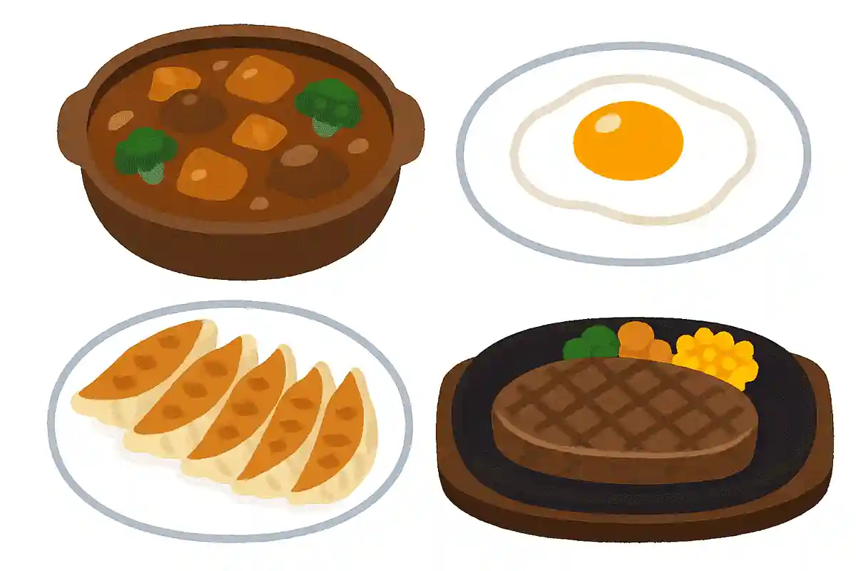 シチュー、目玉焼き、焼き餃子、ステーキの中で仲間はずれはどれ?