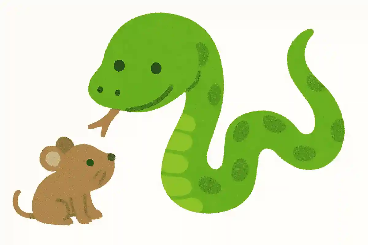 へびはどうやってエサを食べるでしょうか?