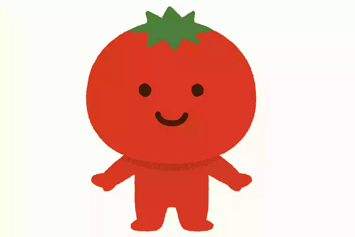 全身真っ赤で頭にみどりのギザギザ帽子をかぶっているまるいおやさいはなんでしょう？