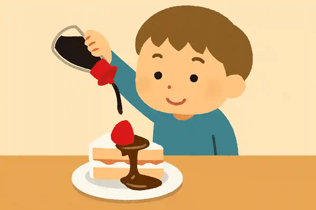 ケーキにおしょうゆをかけたらどうなるでしょう？