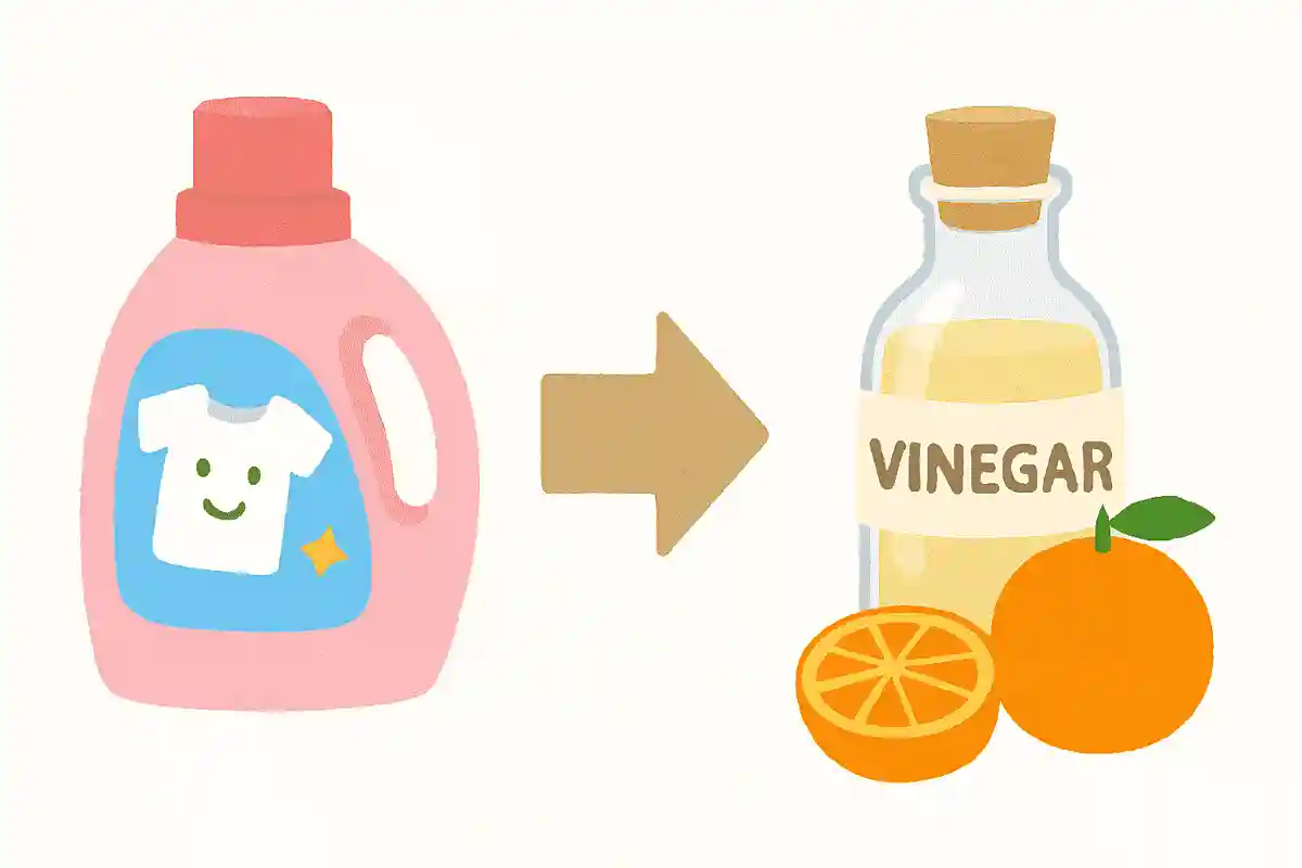 洗濯で使用される柔軟剤。家庭にある別のもので代用ができますが、何でしょうか？